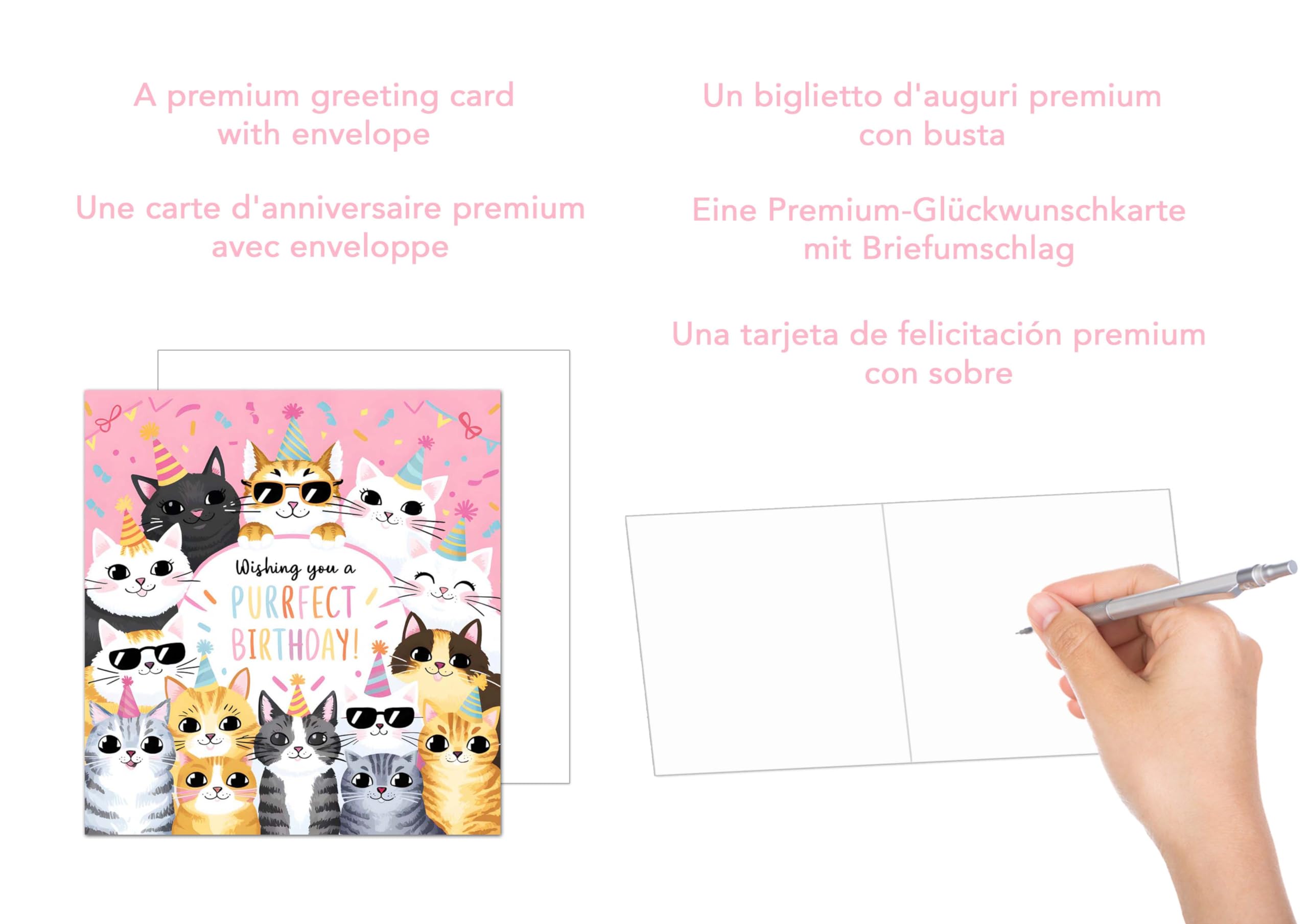 Edition Seidel Biglietto Auguri Compleanno Quadrato Con Busta - Formato 14,5 Cm, Design Gallina E Torta Per Uomo, Donna E Bambini - 2