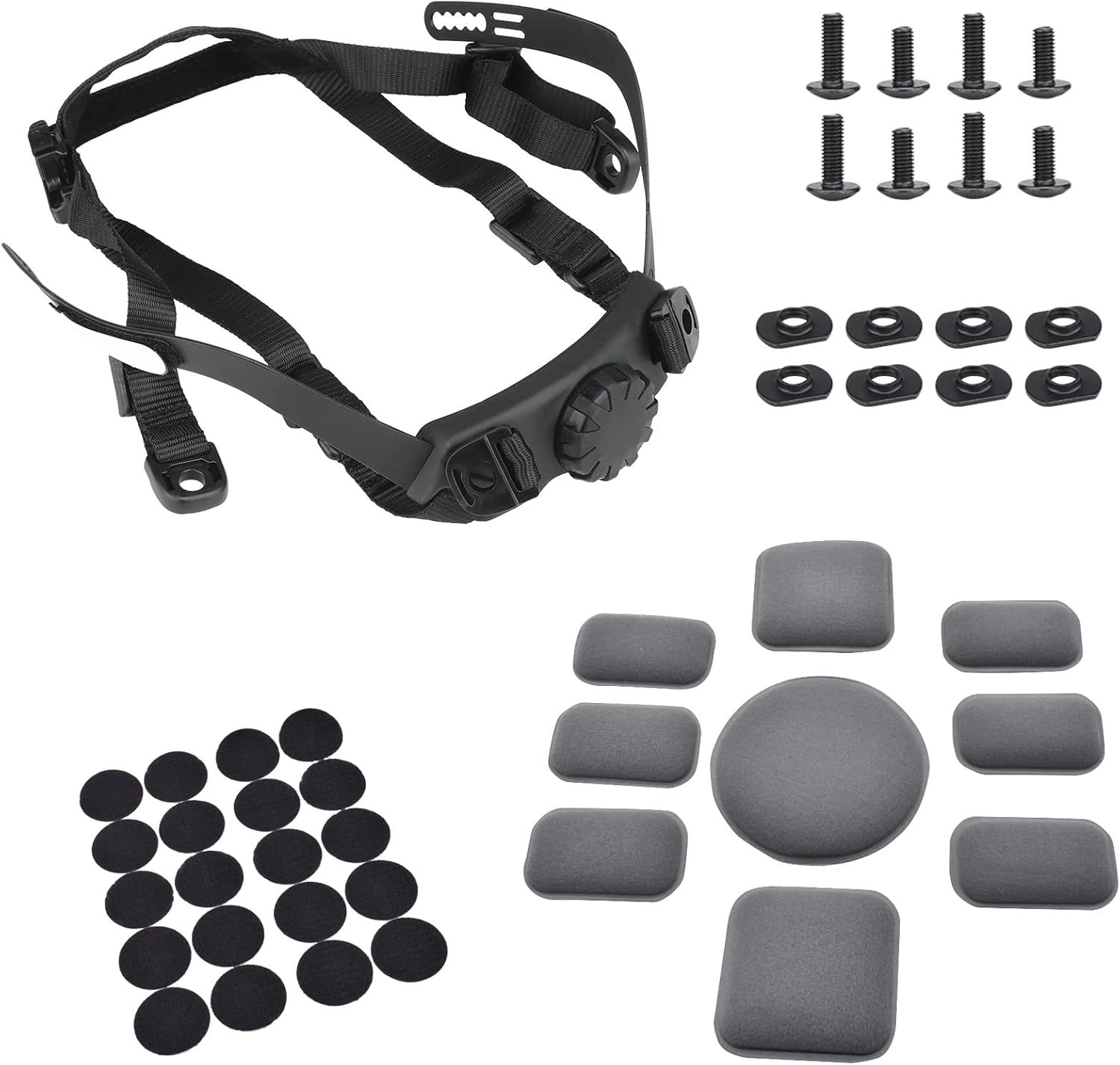 Adjustable Tactical Fast Helmet Retention System Chin Strap and Airsoft Helmet Padding Kit Replacement Universal EVA Foam Pads Set