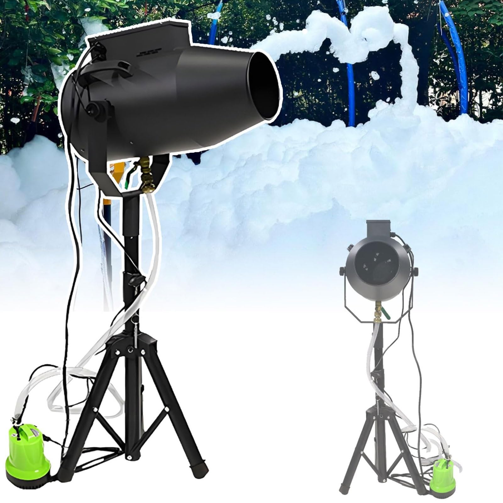 Schaumstoff Maschine Für Partys Im Freien Bühneneffekt Jet Schaummaschine 80㎡ Flächenabdeckung/6-10m Entfernung Für Garten, Pool, Veranstaltungen Im Freien, Geburtstage(Black)