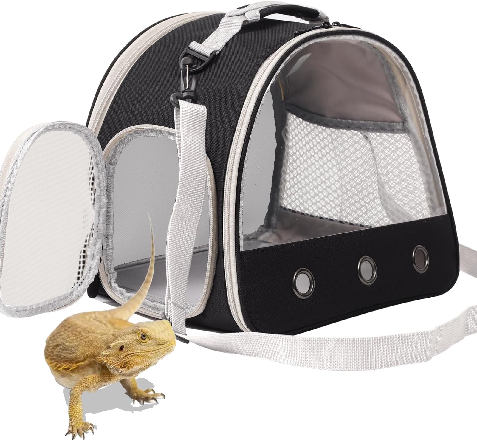 Bearded Dragon Travel Carrier,Lizards Carrier, Small Animal Travel Carrier for Sugar Glider Hedgehog Rat Parrot Bird Guinea Pig, Portable Guinea Pig Travel Bag for 2