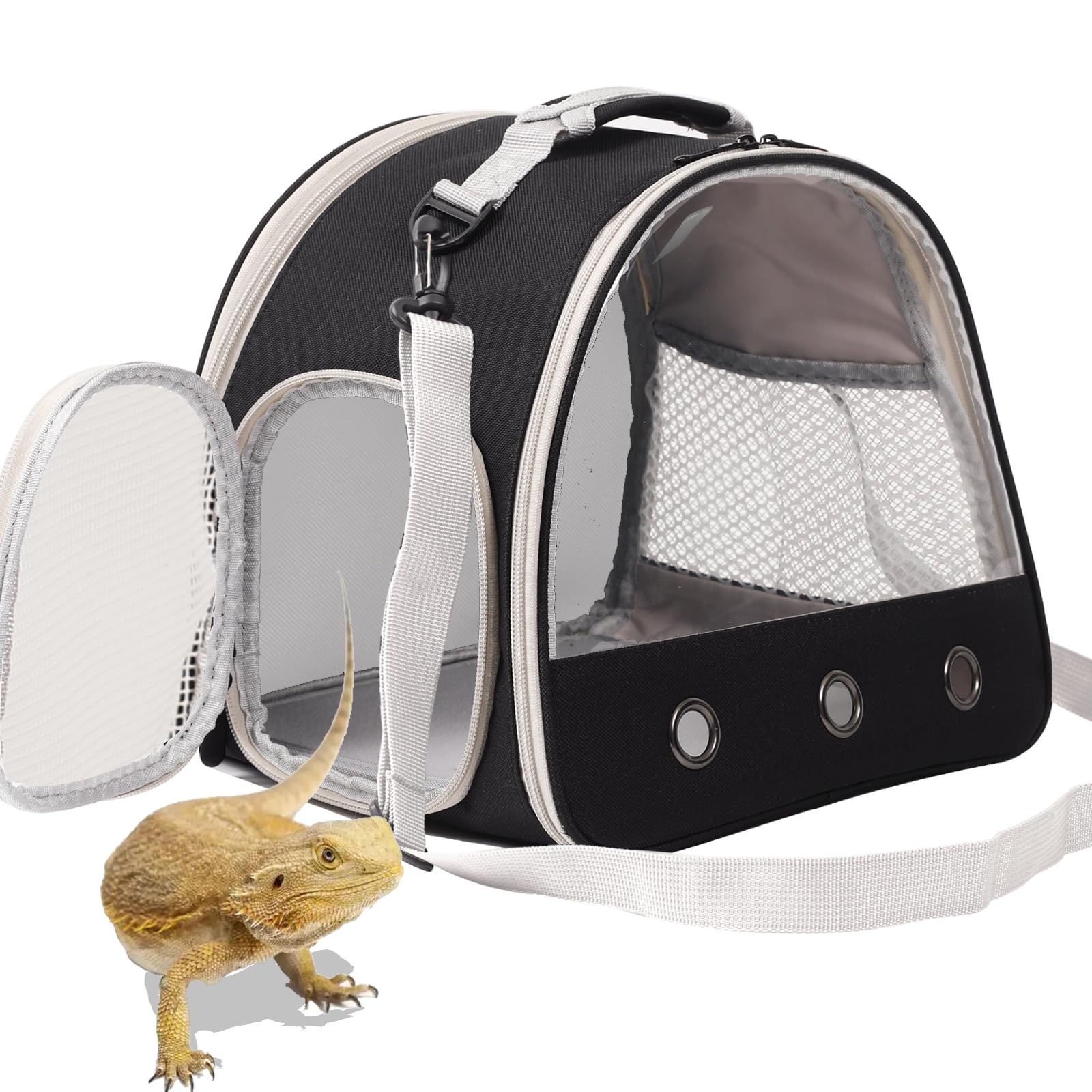 Bearded Dragon Travel Carrier,Lizards Carrier, Small Animal Travel Carrier for Sugar Glider Hedgehog Rat Parrot Bird Guinea Pig, Portable Guinea Pig Travel Bag for 2