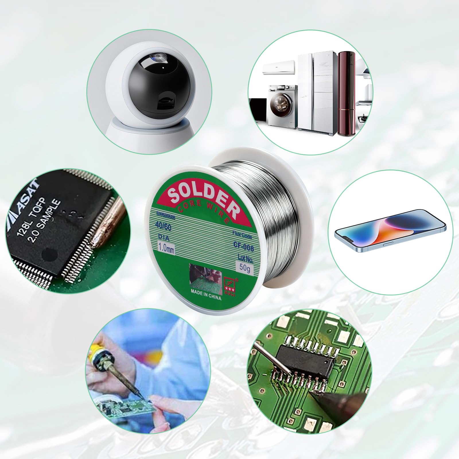 Stagno Per Saldare,Filo Per Saldatura Senza Piombo,Stagno Con Flusso,1 mm,100 g,Senza Piombo,Con Nucleo Di Colofonia,Per La Riparazione,Il Fai Da Te,Componenti Elettronici Per Saldatura