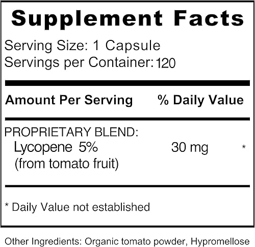 Miniatura 13 de Jiva Botanicals Suplemento de licopeno de 30 mg - Soporte antioxidante para apoyo normal de la próstata y la salud cardíaca - Licopeno de extracto