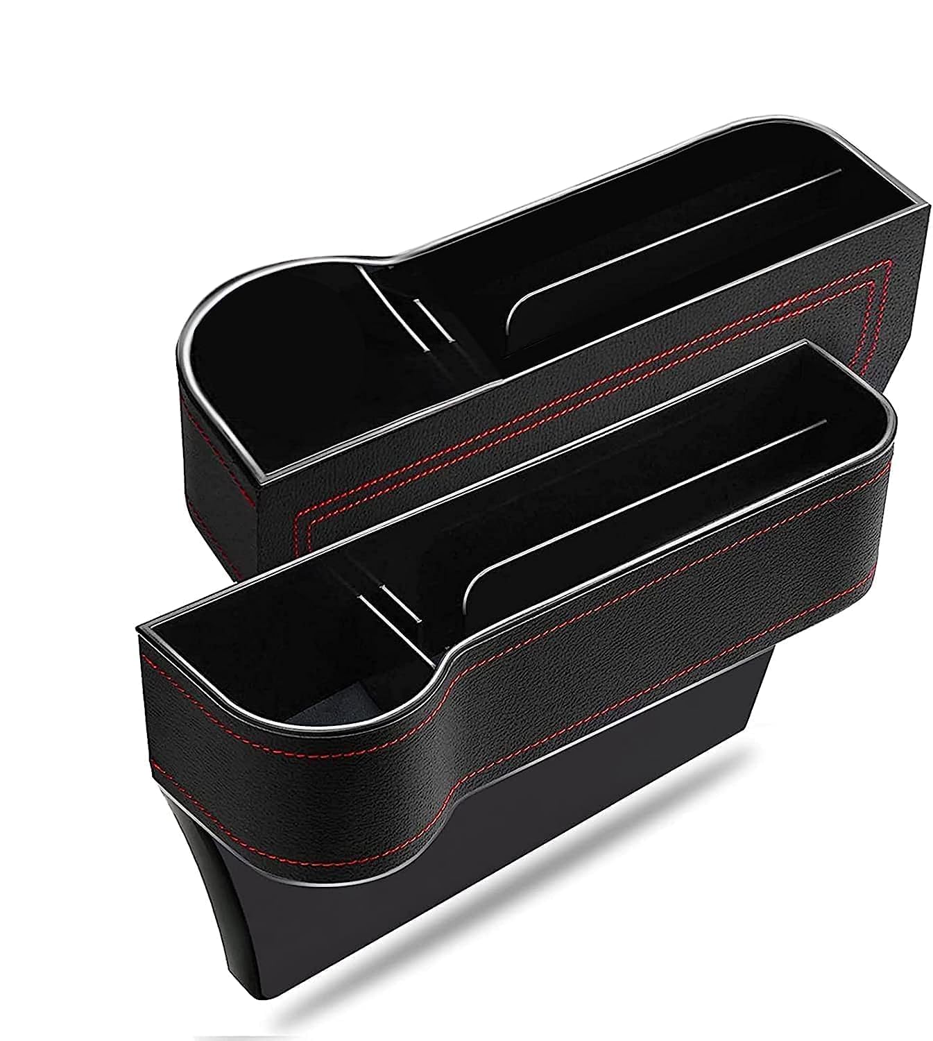Sakar 2 Pcs Car Seat Gap Filler Organizer –Multifunctional Console Side for Front Seats – Storage Phone, Sunglasses, Keys, Wallet Universal Fit, Premium Leather Look, Anti-Slip-image-5