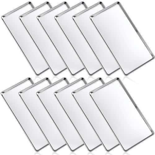 Mimorou 12 Pcs Baking Sheet Stainless Steel Cookie Pans