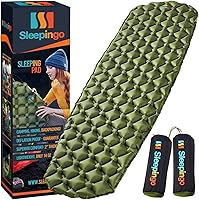 Vista 10 de Colchoneta de dormir ultraligera - Colchón inflable y compacto de aire de camping para mochileros, senderismo - Nuevo