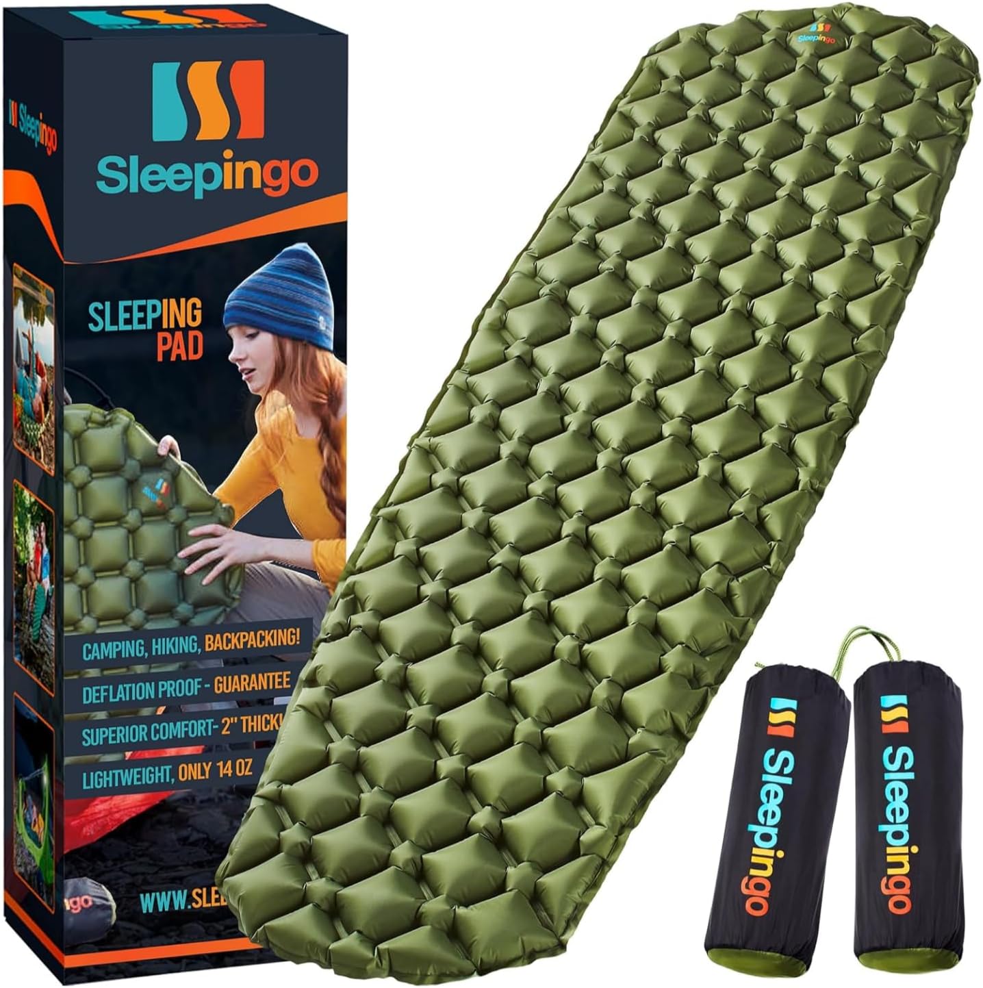 Sleepingo Ultralight Sleeping Mat - Inflatable & Compact Camping Air Mattress...