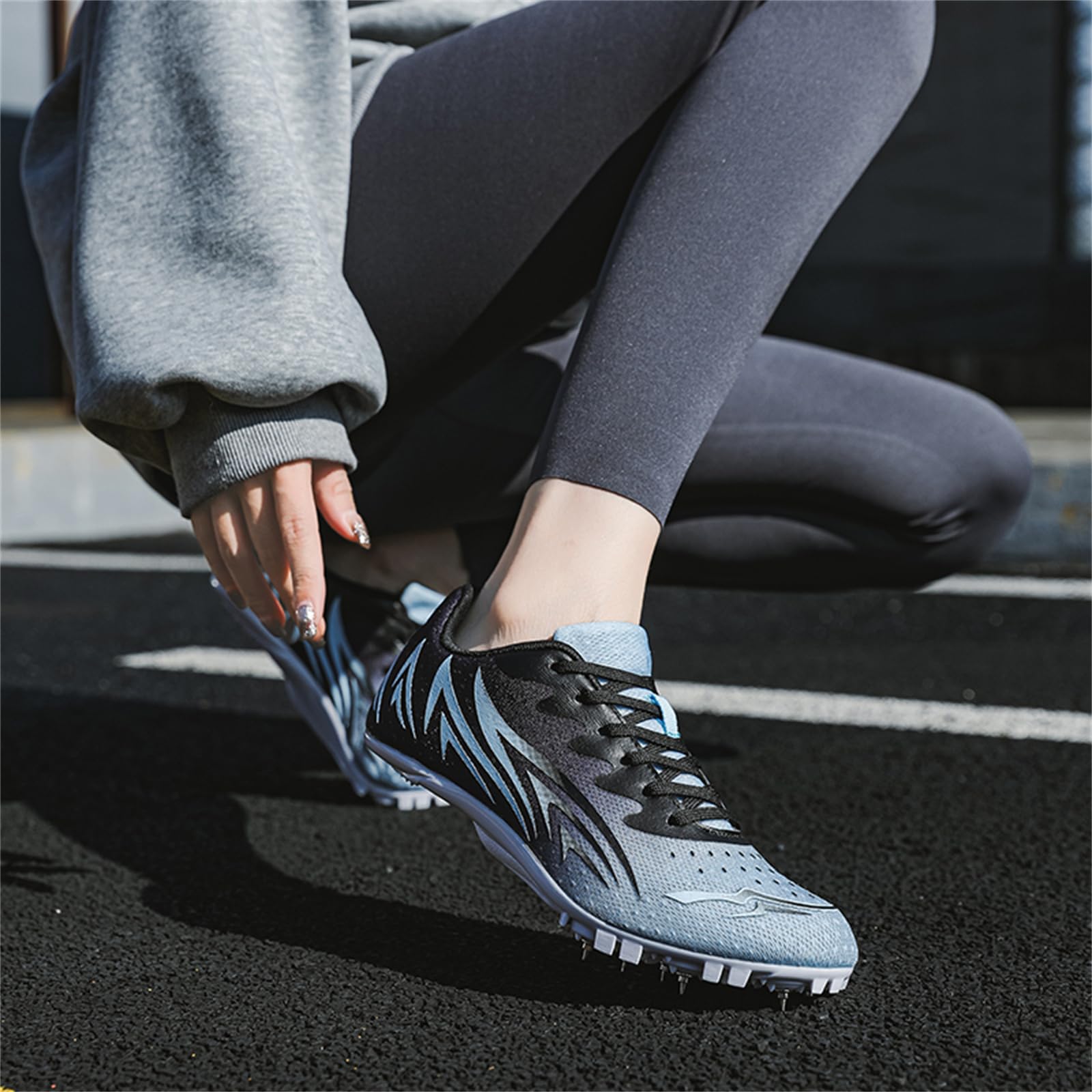 Chaussures D'athlétisme Hommes Femmes Baskets À Pointes De Sprint De Course De Saut D'entraînement pour Jeunes Garçons Et Filles