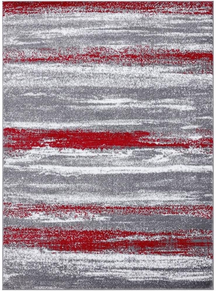 LUXE WEAVERS Modern Abstract Red 2x7 Area Rug
