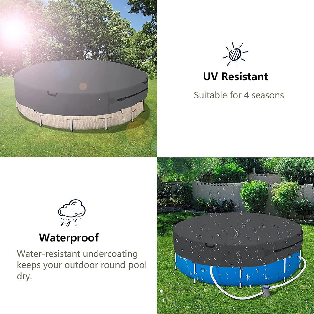 Bache Spa Gonflable Ronde, Couverture Piscine Hivernage Hors Sol, Salon de Jardin Imperméable 215x70cm Black