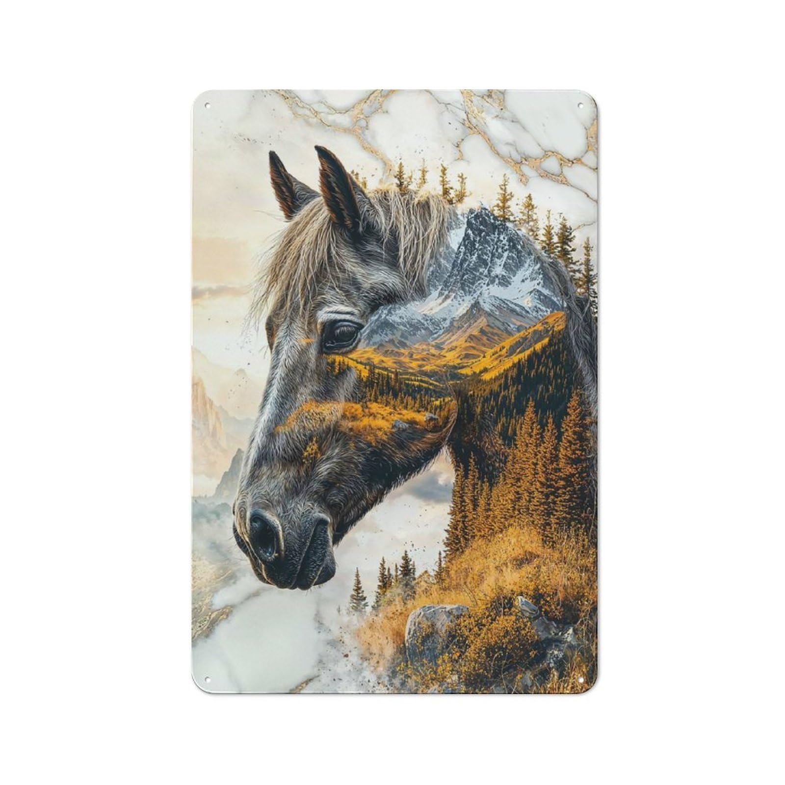 Majestic Spirit of The Wild Metal Wall Sign 30x20cm, Retro Decor for Home Bar Wall, for Metal Sign Collectors, for Garage And Workshop Walls
