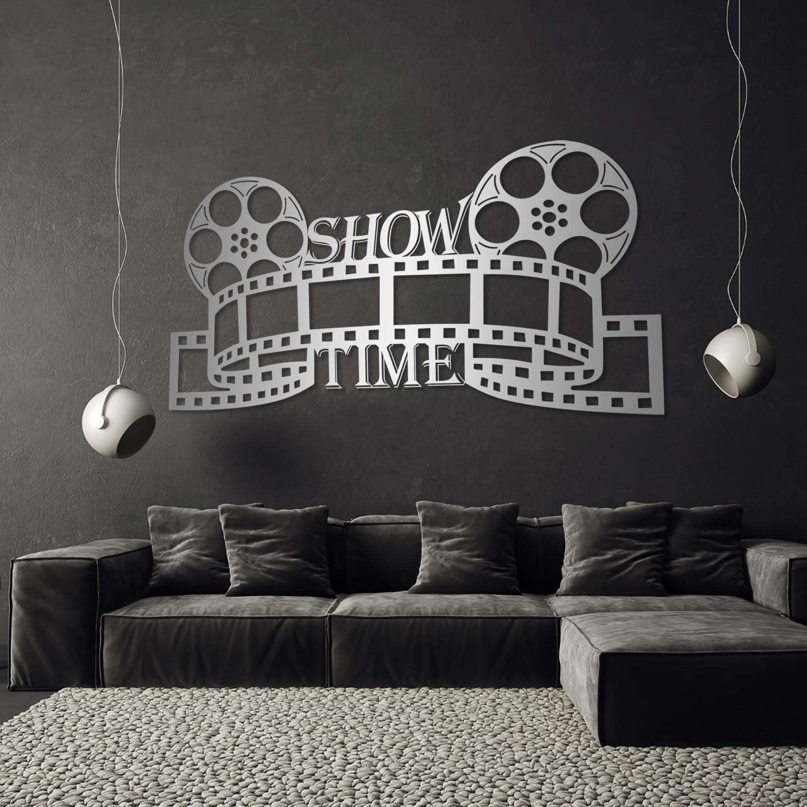 Arte della parete del cinema del metallo, scultura moderna per soggiorno, camera da letto, corridoio e scale decorazione domestica