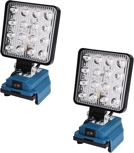 Miniatura 9 de Luz de trabajo LED inalámbrica para batería Dewalt de 20 V, linterna de 20 V para luz Dewalt, luz de inundación recargable portátil de 48 W 4800 LM