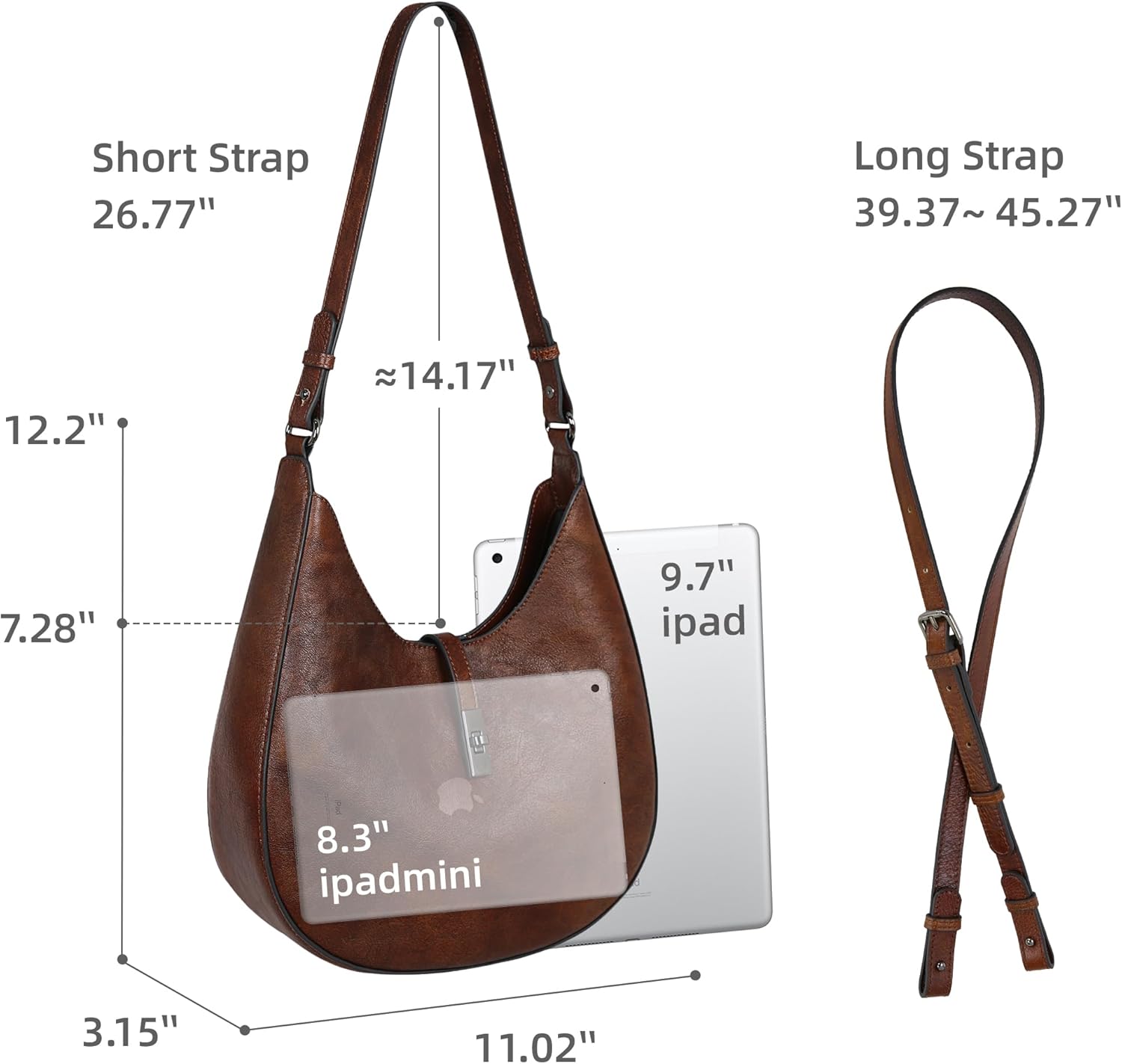 Iswee Leather Shoulder Bag Designer Crossbody Bags for Women Crescent Purse Hobo Handbags Everyday Purse - Image 3