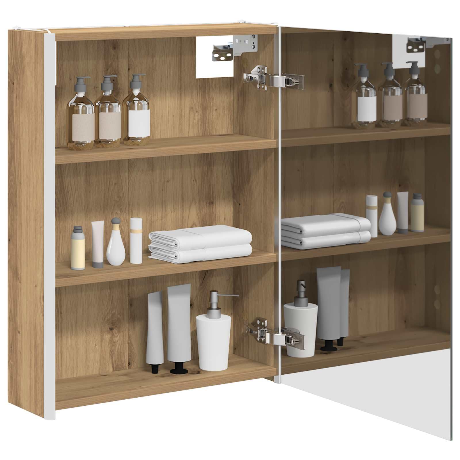 vidaXL Armario con Espejo de baño Roble Artisan 53,5 x 15,5 x 70 cm