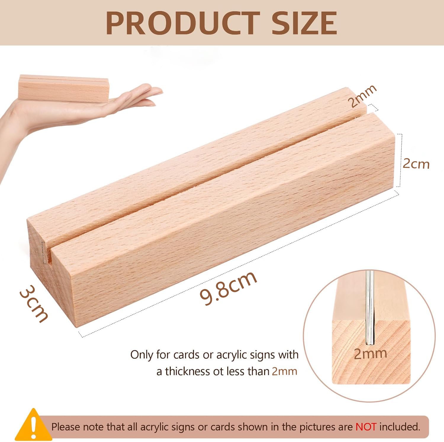 Farnirvana 10 Pezzi portacarte in legno, segnaposto in legno di faggio, Porta Menu da Tavolo, Portacarte di Posizione, per Ristoranti Matrimoni Banchetti Feste Celebrazioni