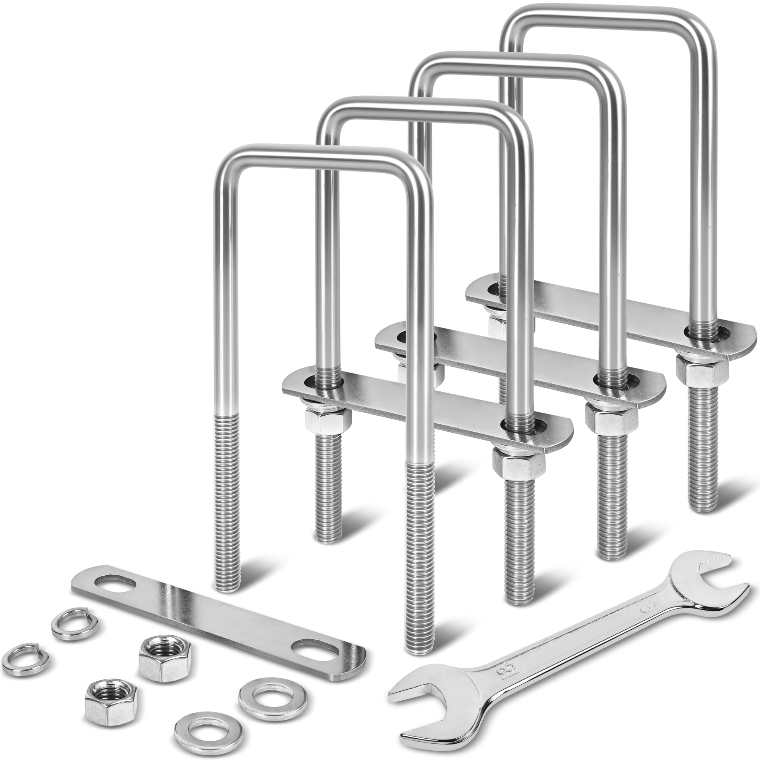 M12 Stainless Steel U-Bolts - 4 Sets Kit -12