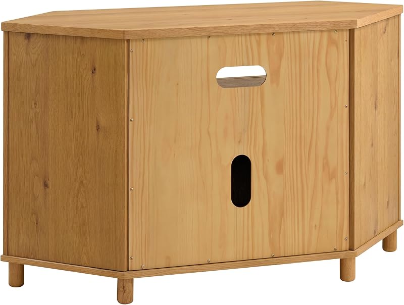 Martin Svensson Home Woven Quarter Oak & Seagrass Corner TV Stand, Natural image 7