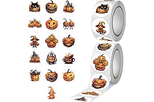 1,000 Pieces Cute Pumpkin Stickers for Halloween