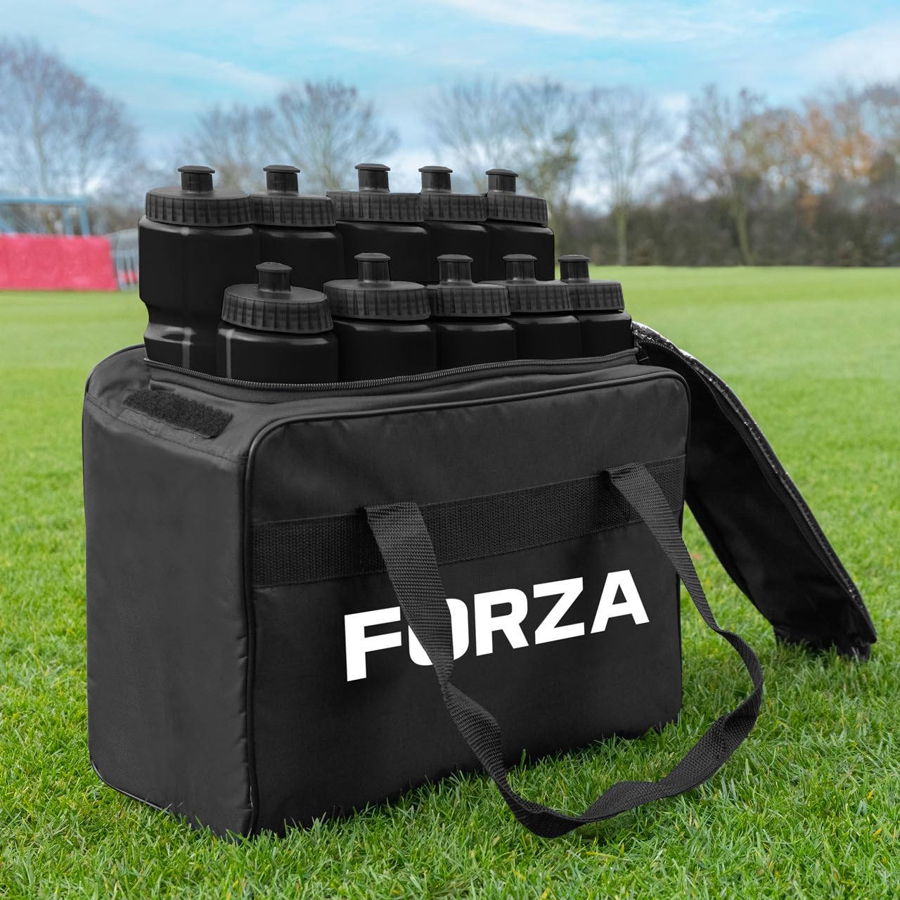 FORZA 10 Water Bottles (750ml) & Carry Bag Set │ 10x Bottle Capacity │Must Have Travel Essentials (Black) — image 1