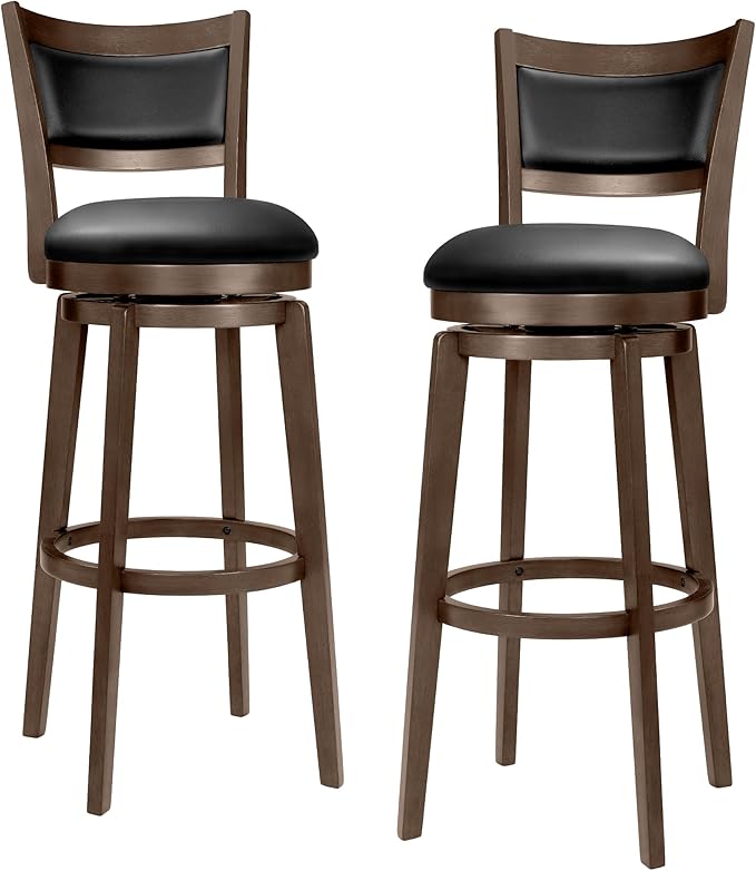 Larksperal 34" Extra Tall Bar Height Stools Set of 2 High