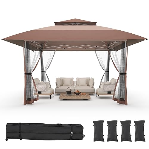 13x13 Pop Up Gazebo Outdoor Canopy Shelter with 4 Sandbags,