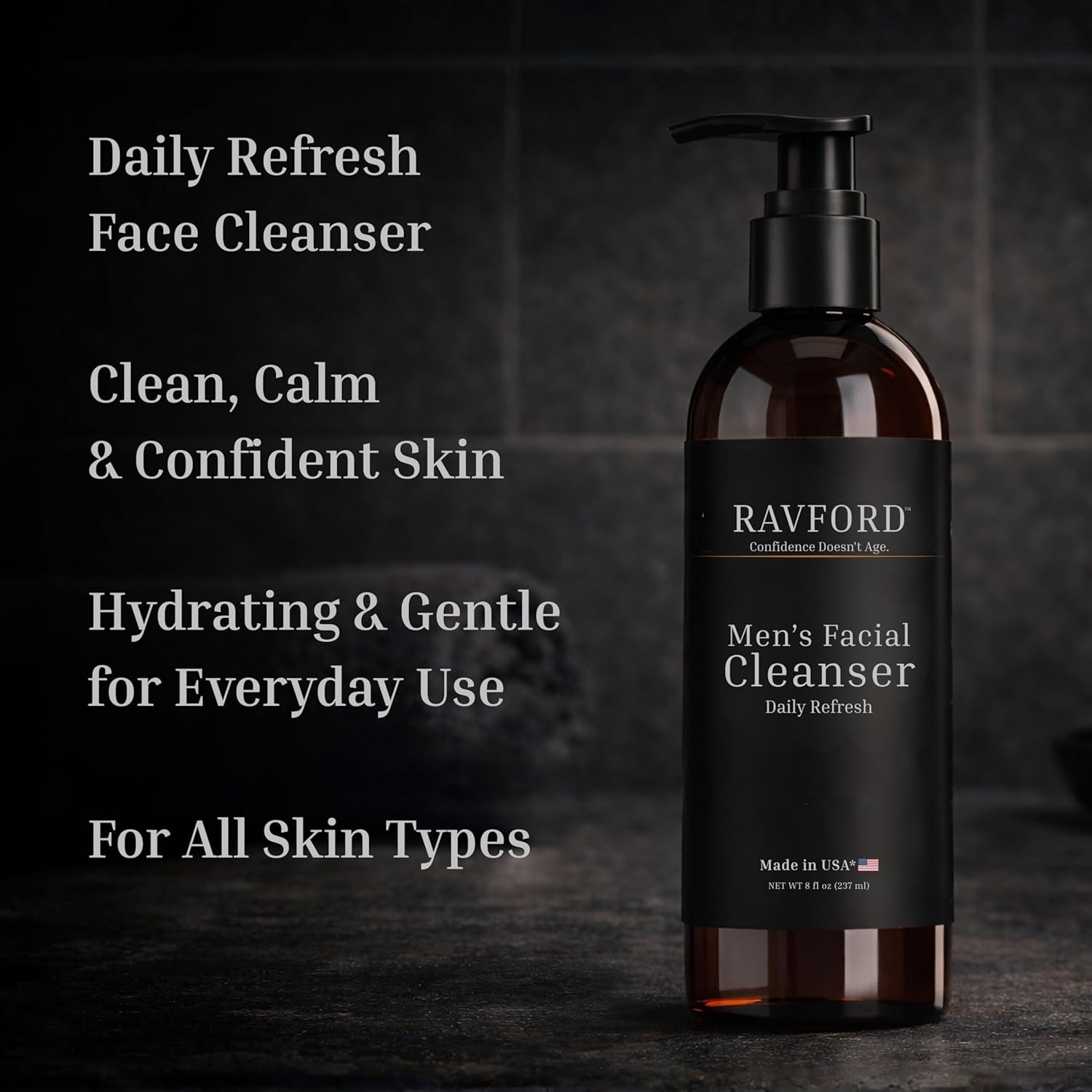 Men’s Facial Cleanser – Gentle & Hydrating Daily Face Wash for a Purifying Clean with Niacinamide, Shea Butter, Sage & Vitamin E – Subtle Scent, 8 fl oz