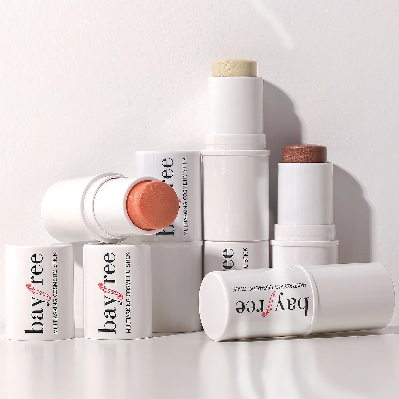 bayfree 3 PCS Makeup Cream Contour Stick Set, Illuminante Viso & Blush & Bronzer Stick, Effetto Naturale Opaco o Lucido, Lunga Durata, Multiuso per Ogni Tipo di Pelle