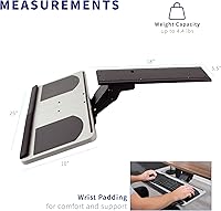 Vista 3 de Vivo (MOUNT-KB01) - Plataforma para mouse y teclado de computadora ajustable, ergonómica, para utilizar debajo del escritorio, con cajón de montaje