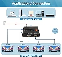 Vista 5 de J-Tech Digital Divisor HDMI 4K 60Hz 1X4 Salida de Resolución Múltiple (MRO) Divisor HDMI 2.0 Soporta reducción HDR HDR10 / Visión Dolby 4K@60Hz