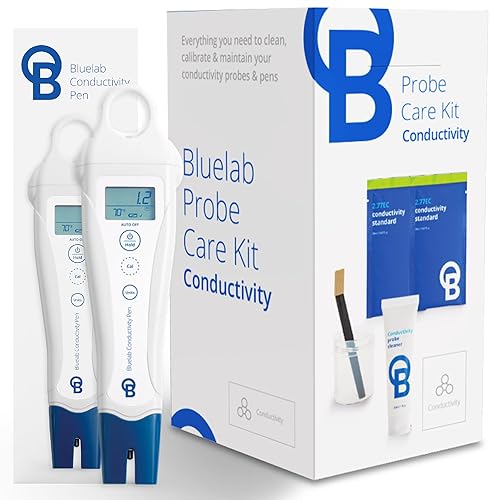 Bluelab Kit de cuidado de sonda y medidor de pluma de conductividad para probador de conductividad-agua, temperatura y nutrientes (CF, EC, PPM