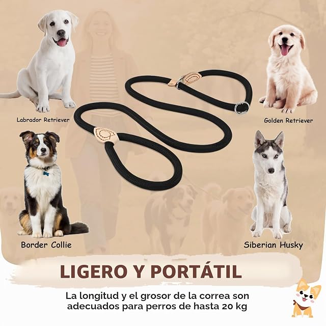 Foto 7 de 8 de Correa Perro Correas para Perros Correa Perro Pequeño 1.8M Ajustable Resistente en Material Tejido para Paseo…