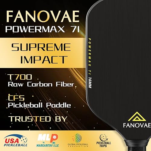 Miniatura 2 de Palas de pickleball aprobadas por USAPA con superficie de fibra de carbonofibra de vidrio, núcleo de polipropileno de 13140.630 in, T300T7003K6K,