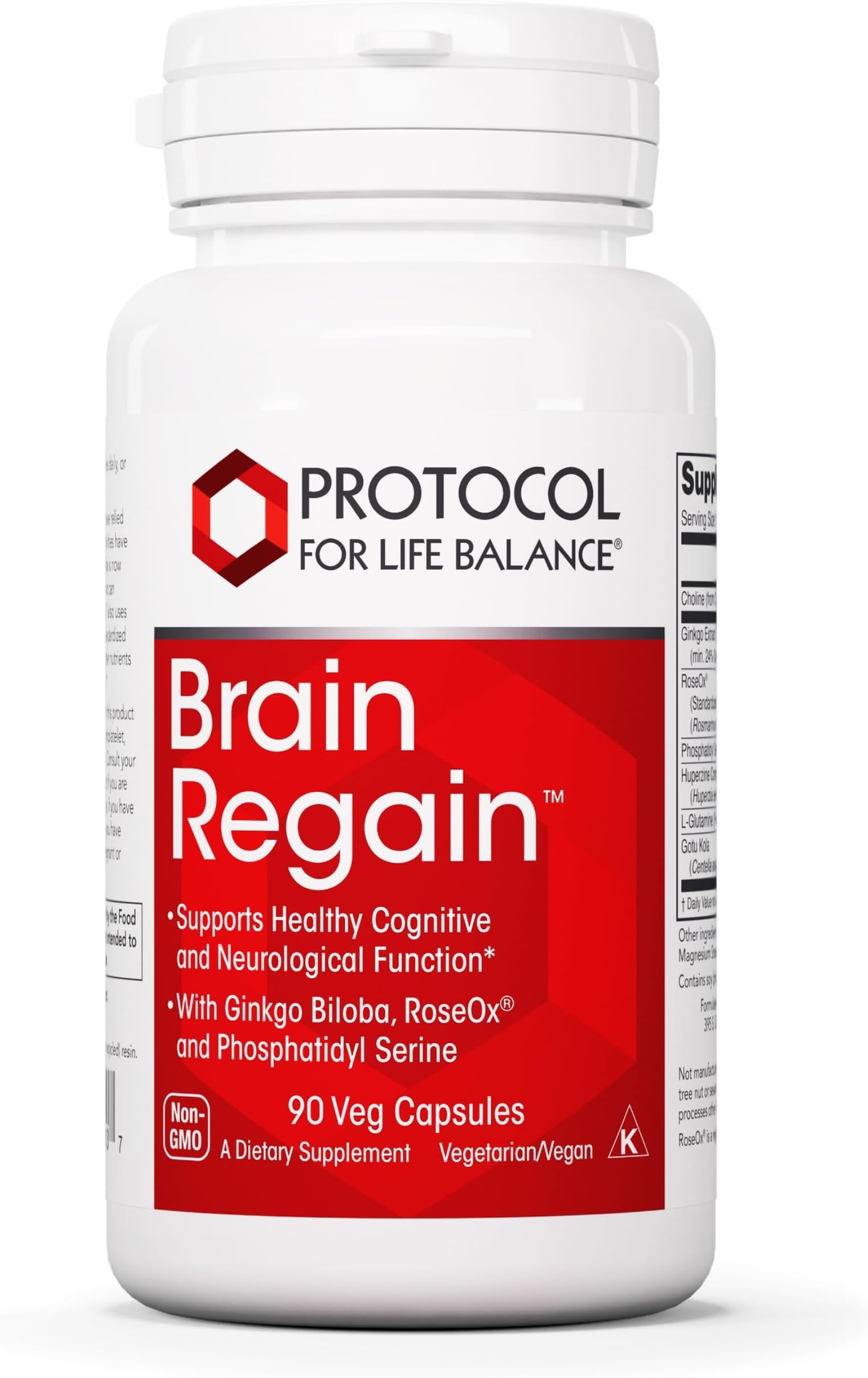 Brain Regain - Brain Support* - with Phosphatidylserine - Brain Health Supplement* - Vascular Health - 90 Veg Caps