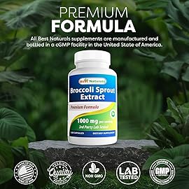Best Naturals Broccoli Sprout Extract 1000mg per Serving - 120 Capsules (Pack of 2)
