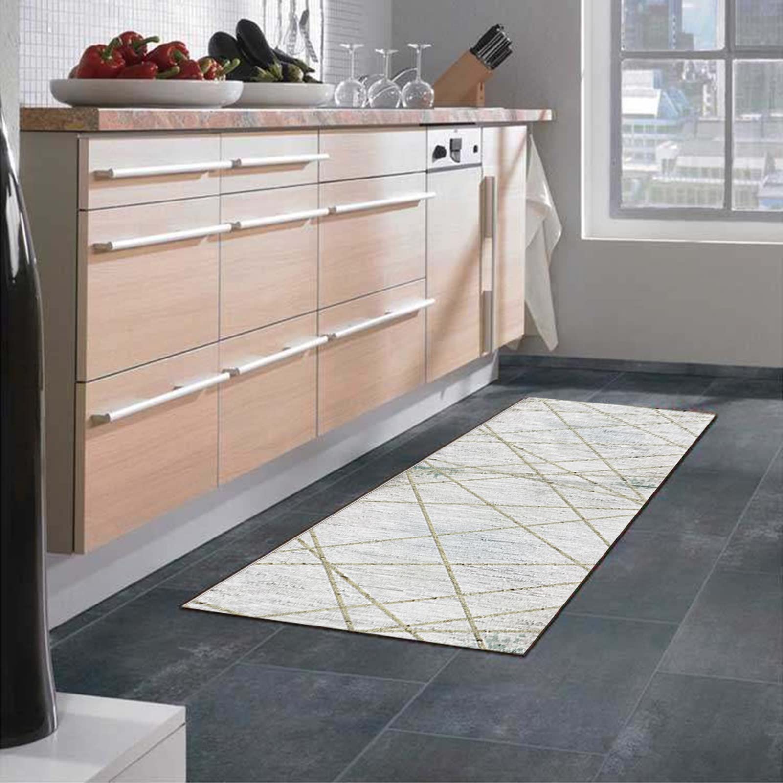 Alfombra de cocina estilo granja para decorar áreas de lavandería