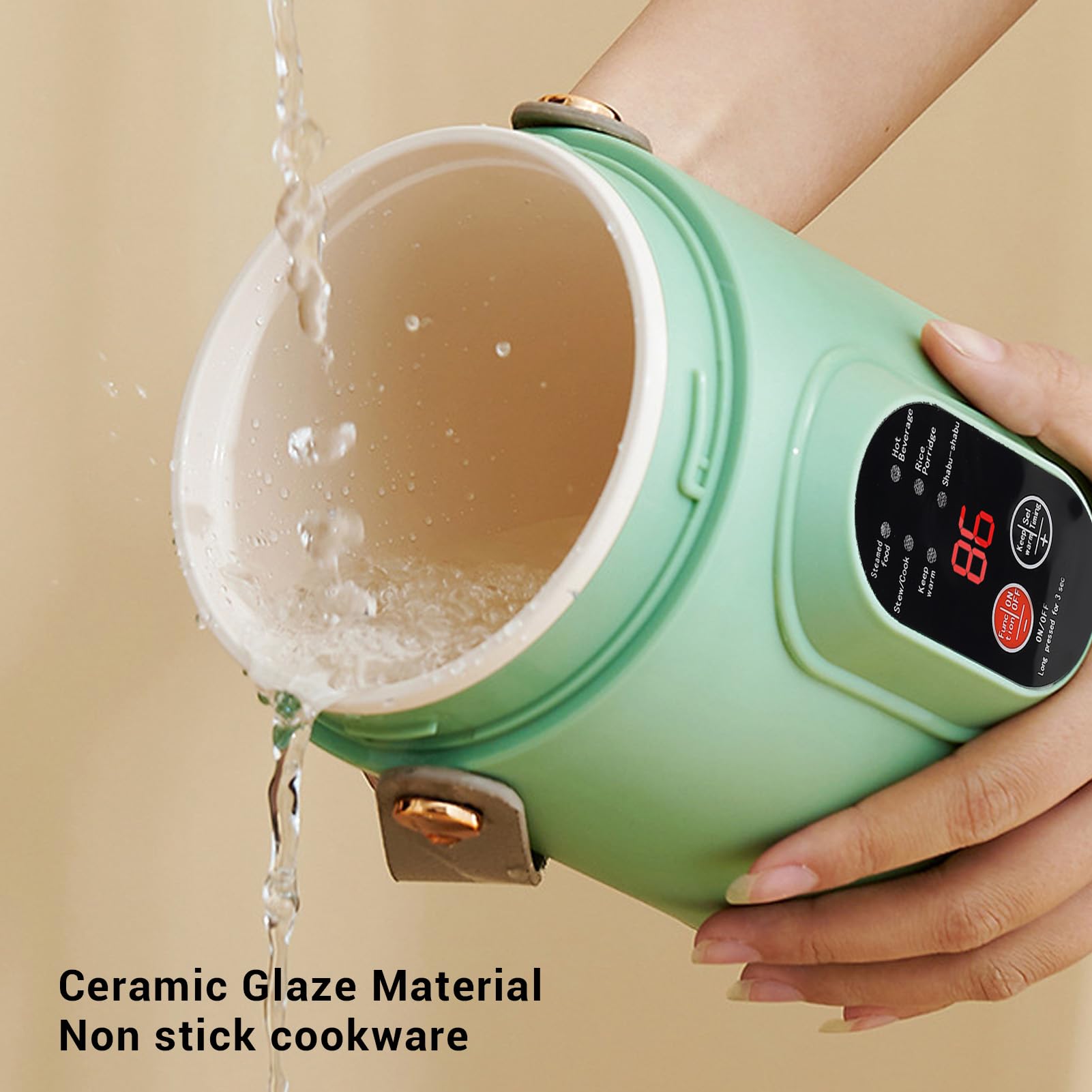 Mini Garnek Elektryczny o Mocy 500 W, pojemność 800 Ml Materiał ze Stali Nierdzewnej Kompaktowe Wymiary Przenośny Bojler na gorącą wodę z Uchwytem do Gotowania Makaronu