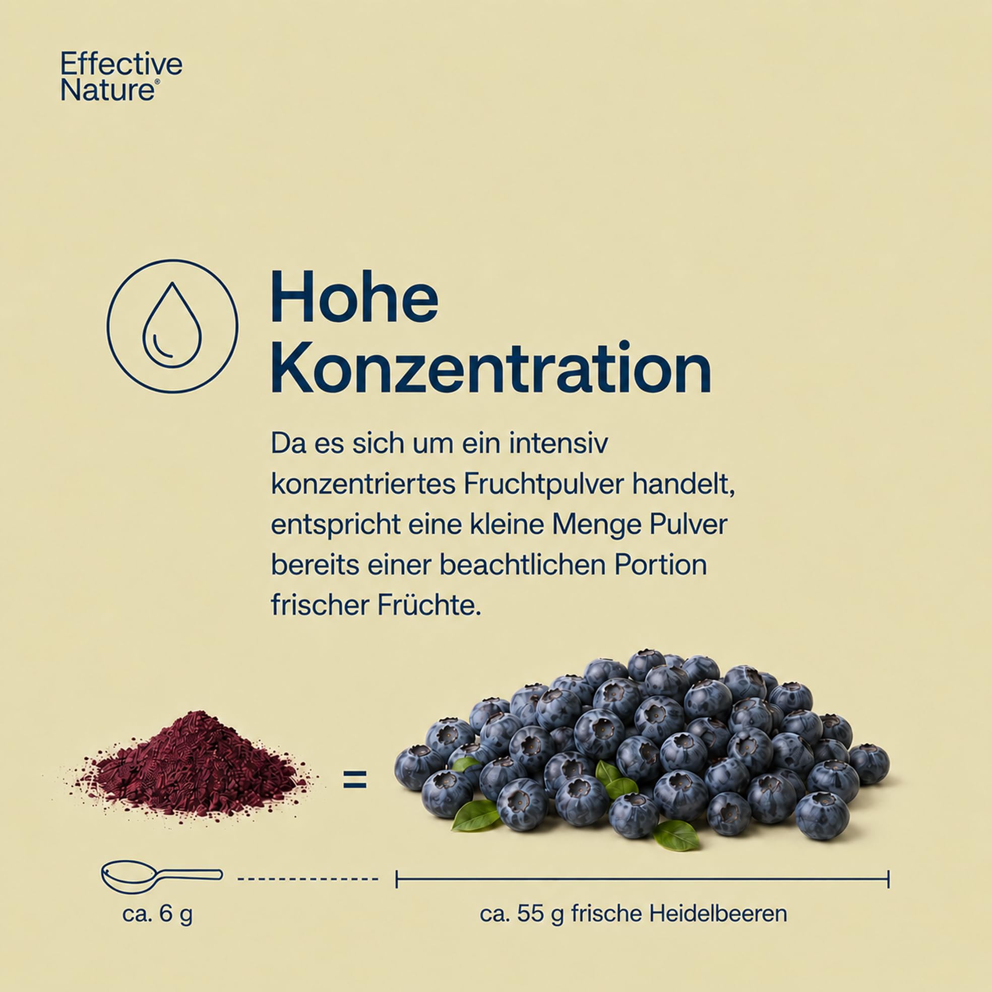 Effective Nature - Wilde Heidelbeeren Bio Pulver - Fruchtpulver in Rohkostqualität - Reich an Antioxidantien - Blaubeeren Pulver (Vaccinium myrtillus) - 200 g - vegan