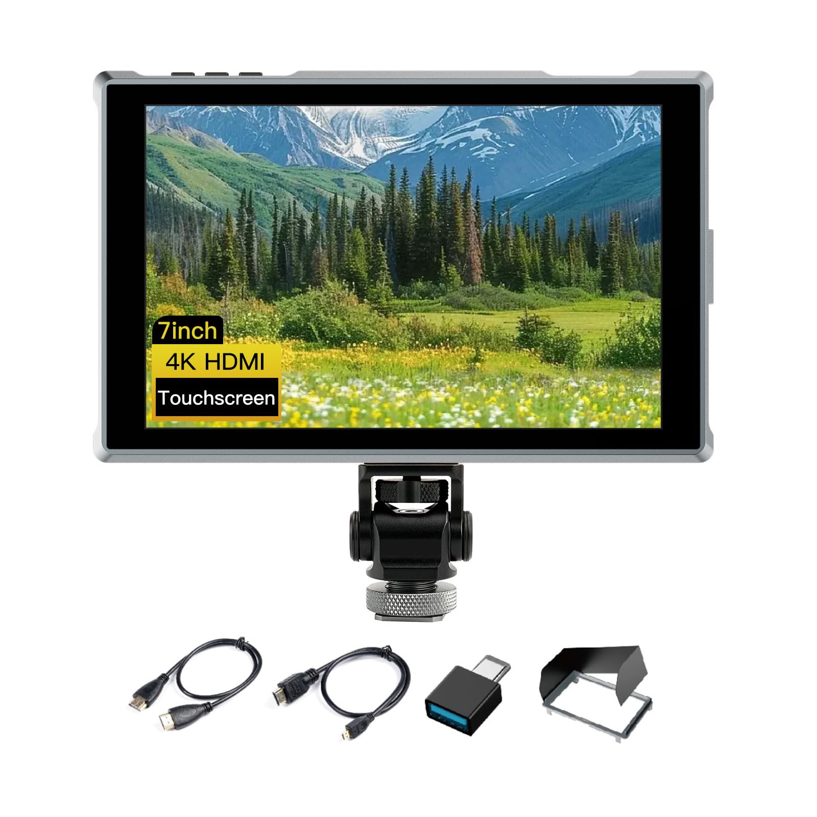FEELWORLD FW759 Pro de 7 Pulgadas Monitor de vídeo para Campo de cámara con Estuche de Transporte, Pantalla táctil IPS 4K HDMI de 1280x800, ángulo de visión de 178 Grados