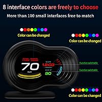 Vista 9 de Pantalla universal y GPS Auto HUD, proyector multifuncional, negro, material ABS, pantalla LCD con alarma de sobrevelocidad
