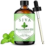 Siva Peppermint Essential Oil - 4 Fl Oz - 100% Natural Peppermint Oil - for Diffuser, Face, Skin Care, Aromatherapy, Hair Care, Scalp and Body Massage - with Dropper