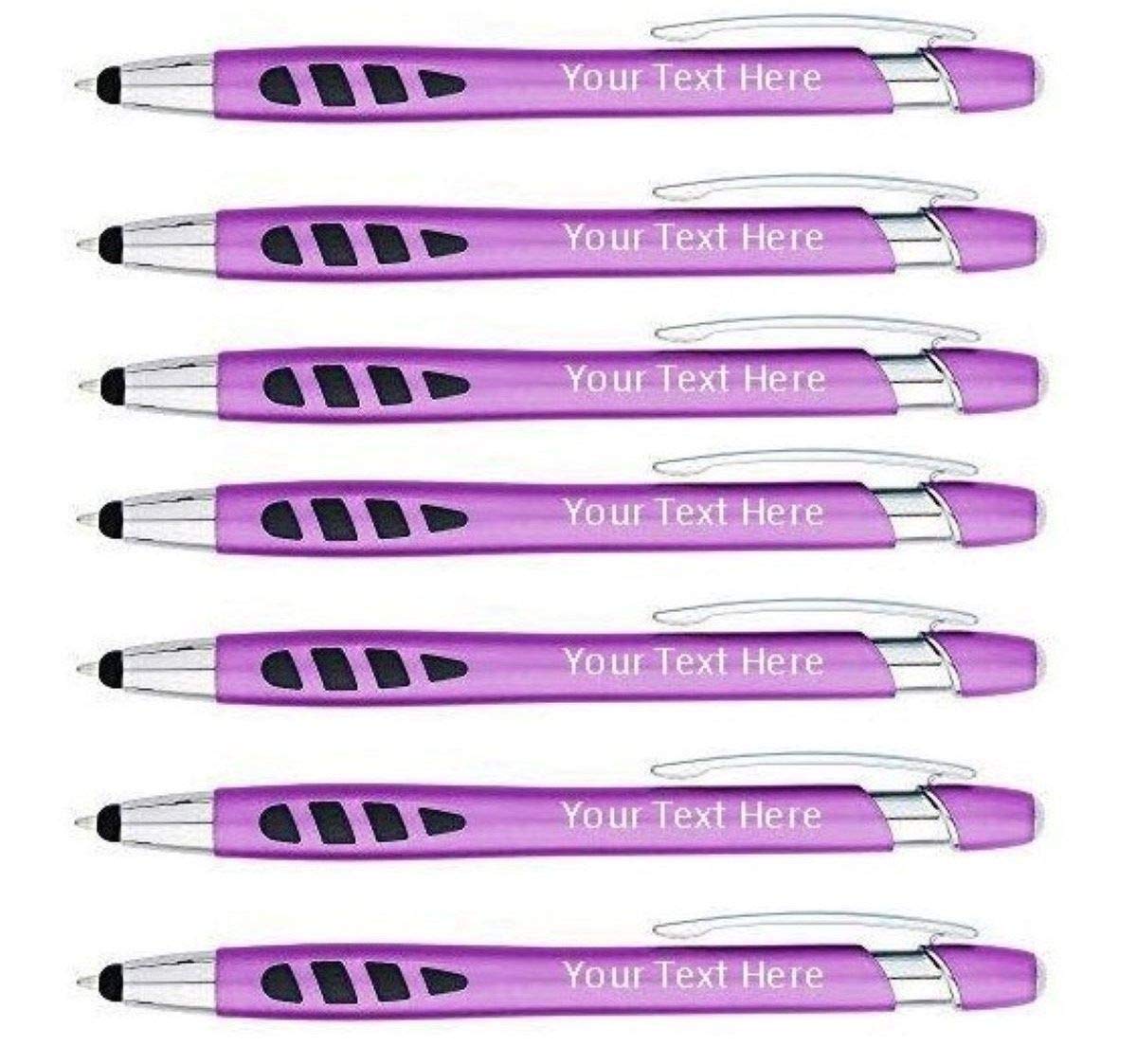 Pens Personalized With your Custom Logo or Text-200 Pack Bulk-for Businesses, Parties, and Events, 2 in 1 Capacitive Stylus & Ballpoint Pen compatible with most touchscreen Devices, Purple