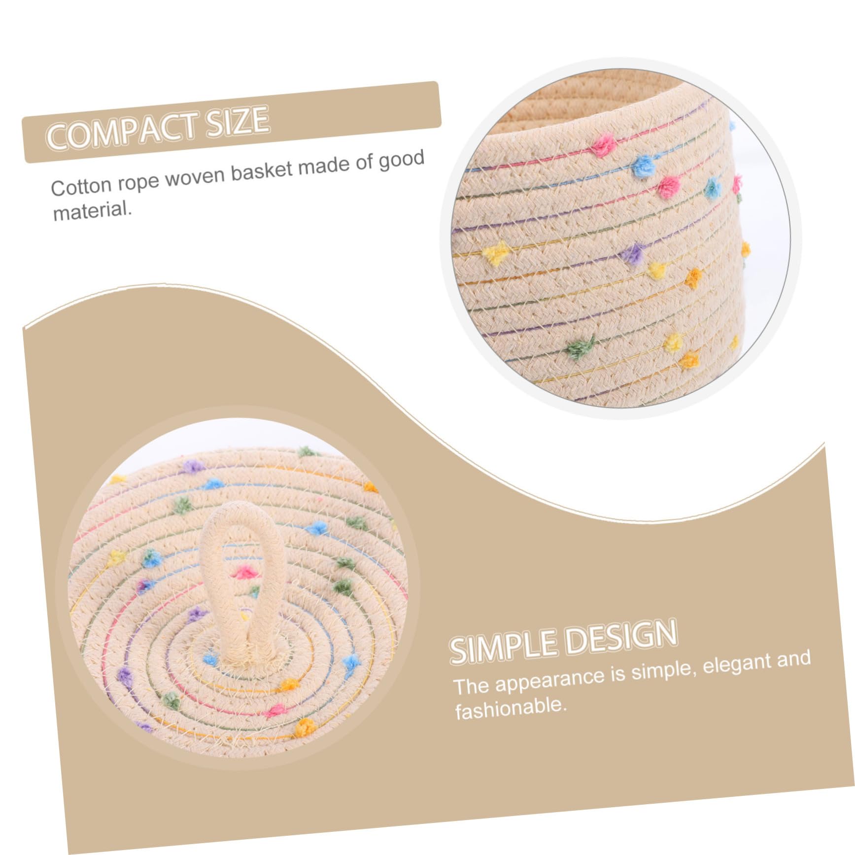 Mipcase Cesto Porta Snack e Giocattoli in Corda di Cotone 2 Pezzi Multifunzionale Coperchio Tocco Confortevole Organizzatore Semplice per Casa