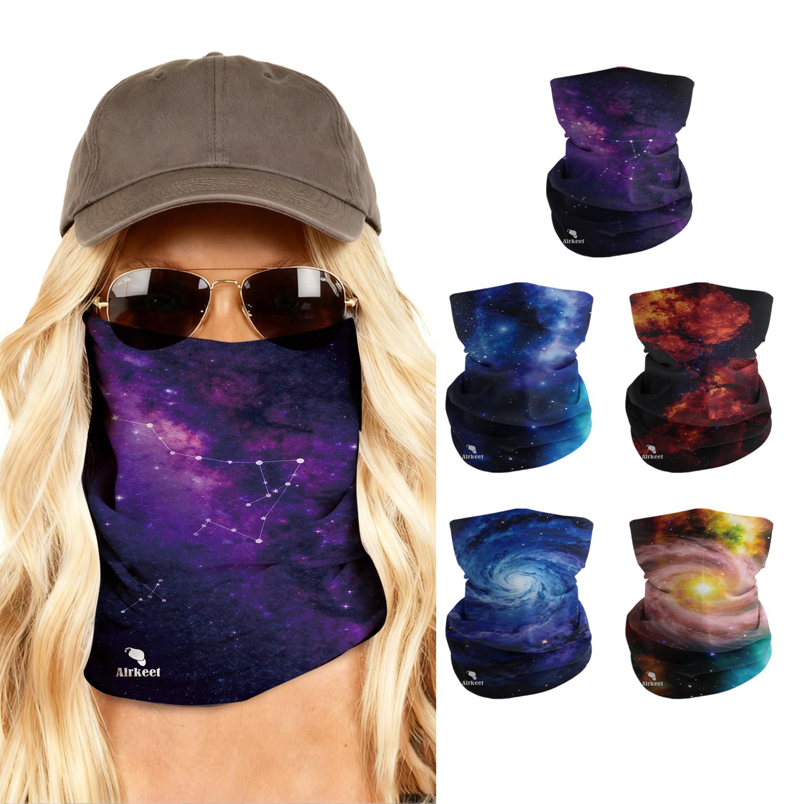 Neck Gaiter Face Mask for Men & Women - UPF 30+ Sun Protection Breathable Headwear Bandana for Motorcycle, Hiking, Fishing