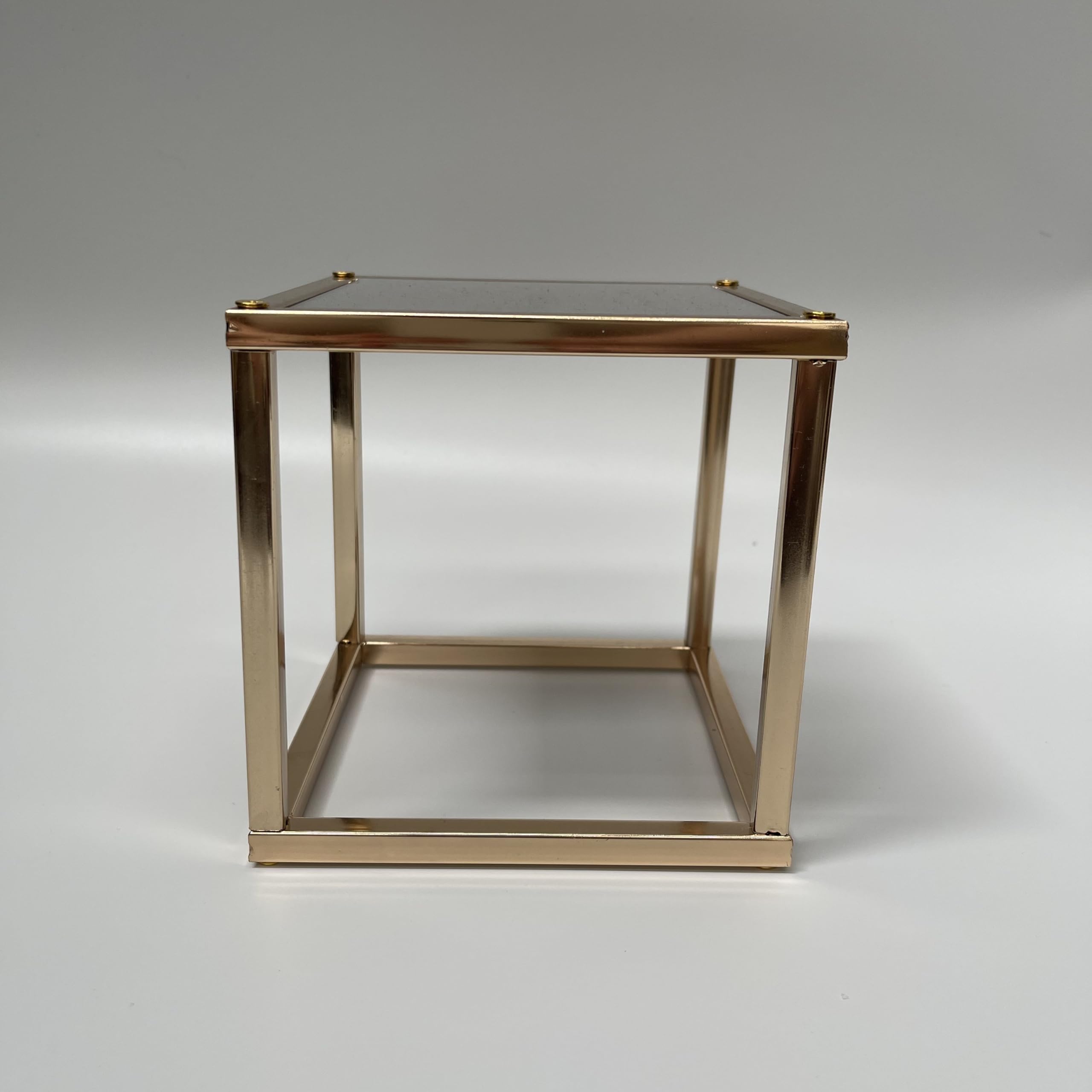 GOLD/BLACK Metallic Square and Rectangle Cake separator - Metallic cake stand, cake spacers (B, GOLD)