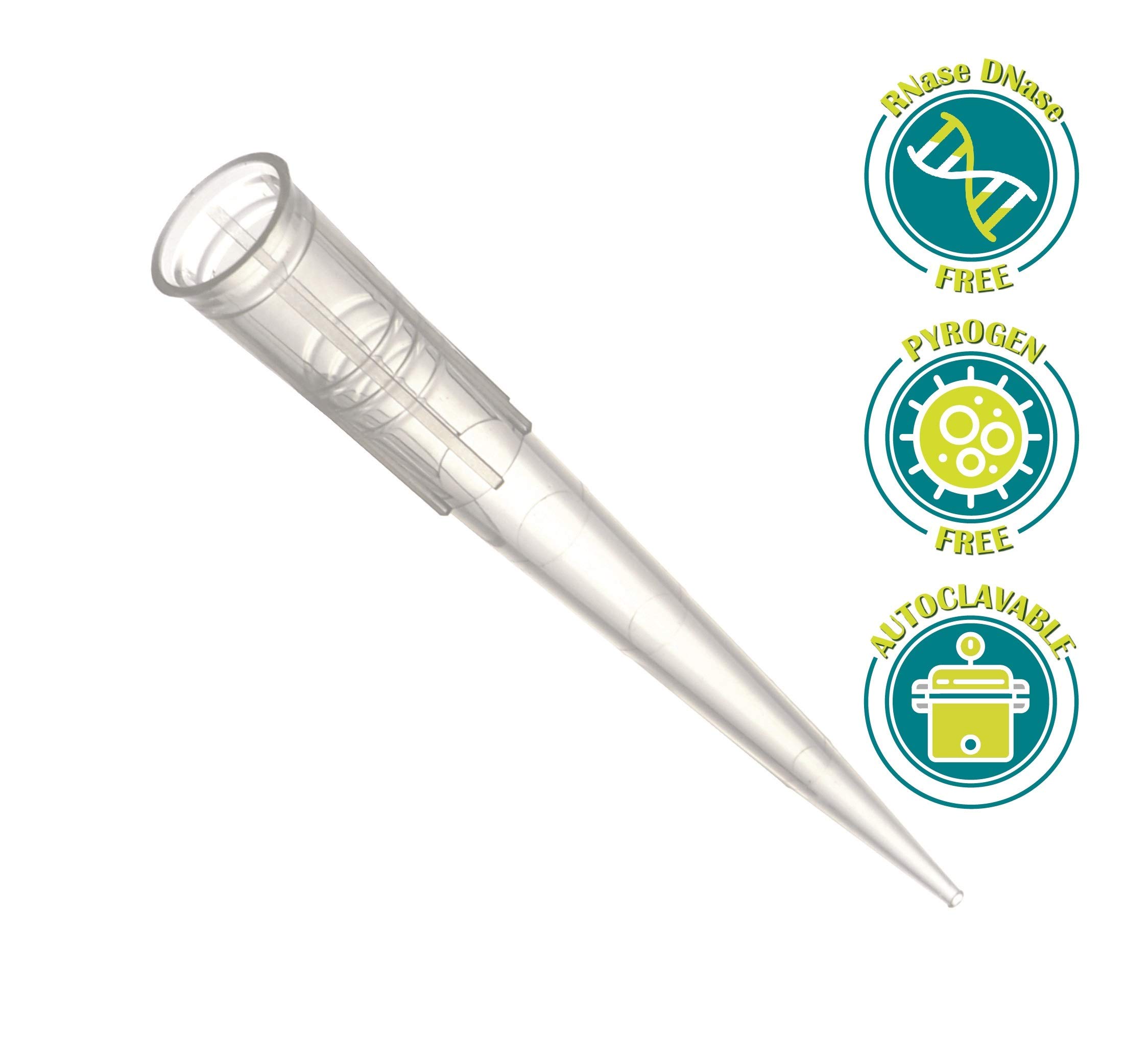 Universal-Pipettenspitzen 200U, steril, DNas-/RNase-frei, autoklavierbar, transparentes Rack, 96 Spitzen/Rack, 10 Stück (960 Spitzen)