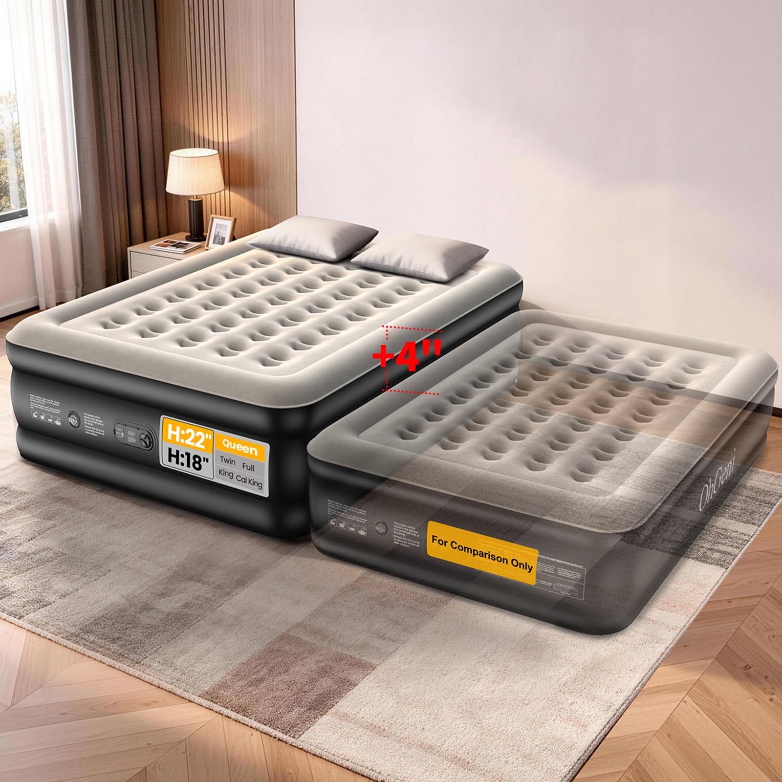 OhGeni 22 Inch Raised Queen Air Mattress