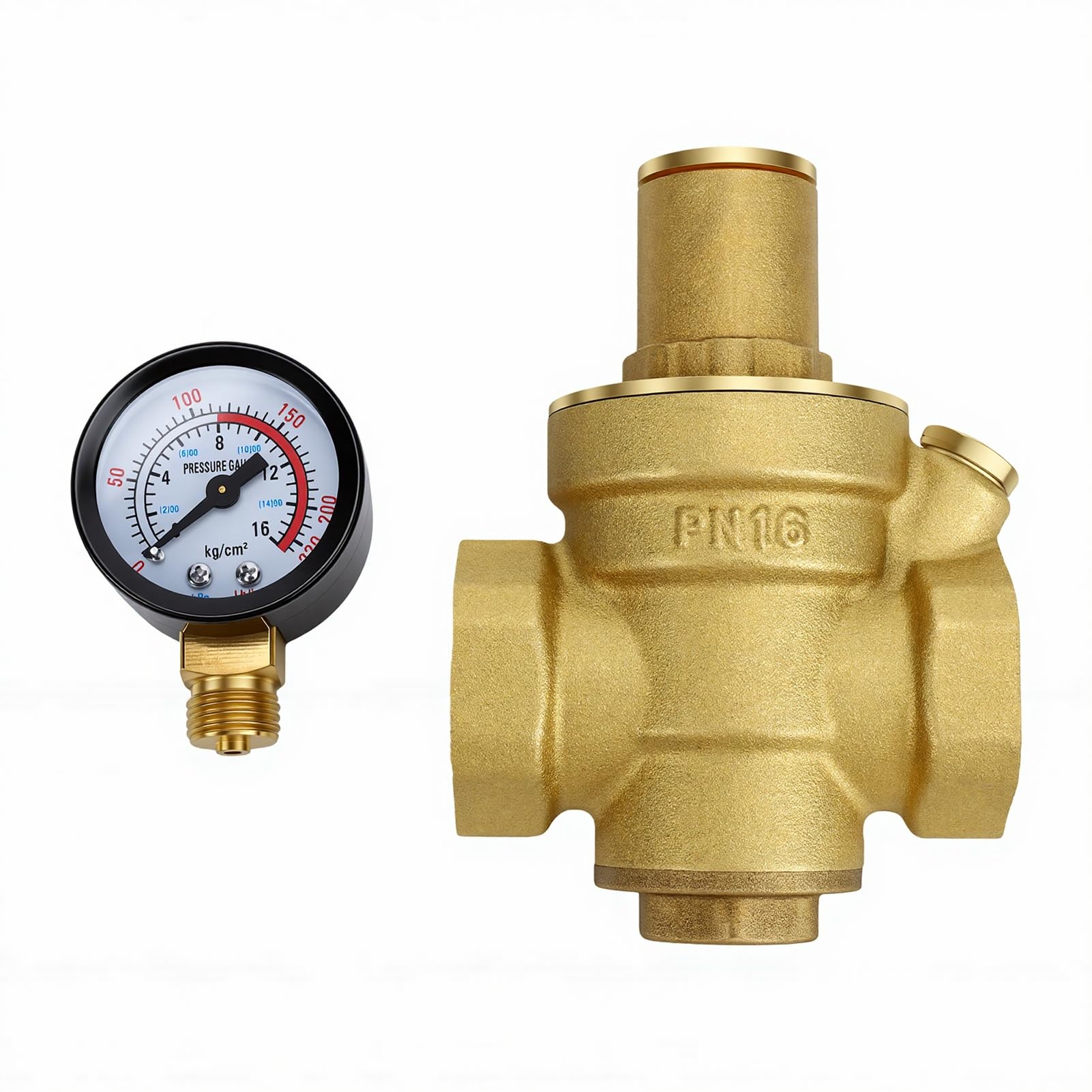 Focket Regulator Ciśnienia Wody 1 Cal, Mosiądz, Reduktor Ciśnienia DN25, | Regulowany reduktor ciśnienia wody do pojazdów kempingowych, domu, oczyszczacza, kranu, podgrzewacza wody, z mosiężnym