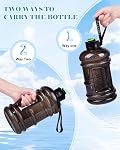 Bouteille d'eau à moitié Gallon, 2.2L Bouteille d'eau de gymnastique de grande capacité avec poignée et sangle, bouteille de gym pour entraînement, camping, vélo