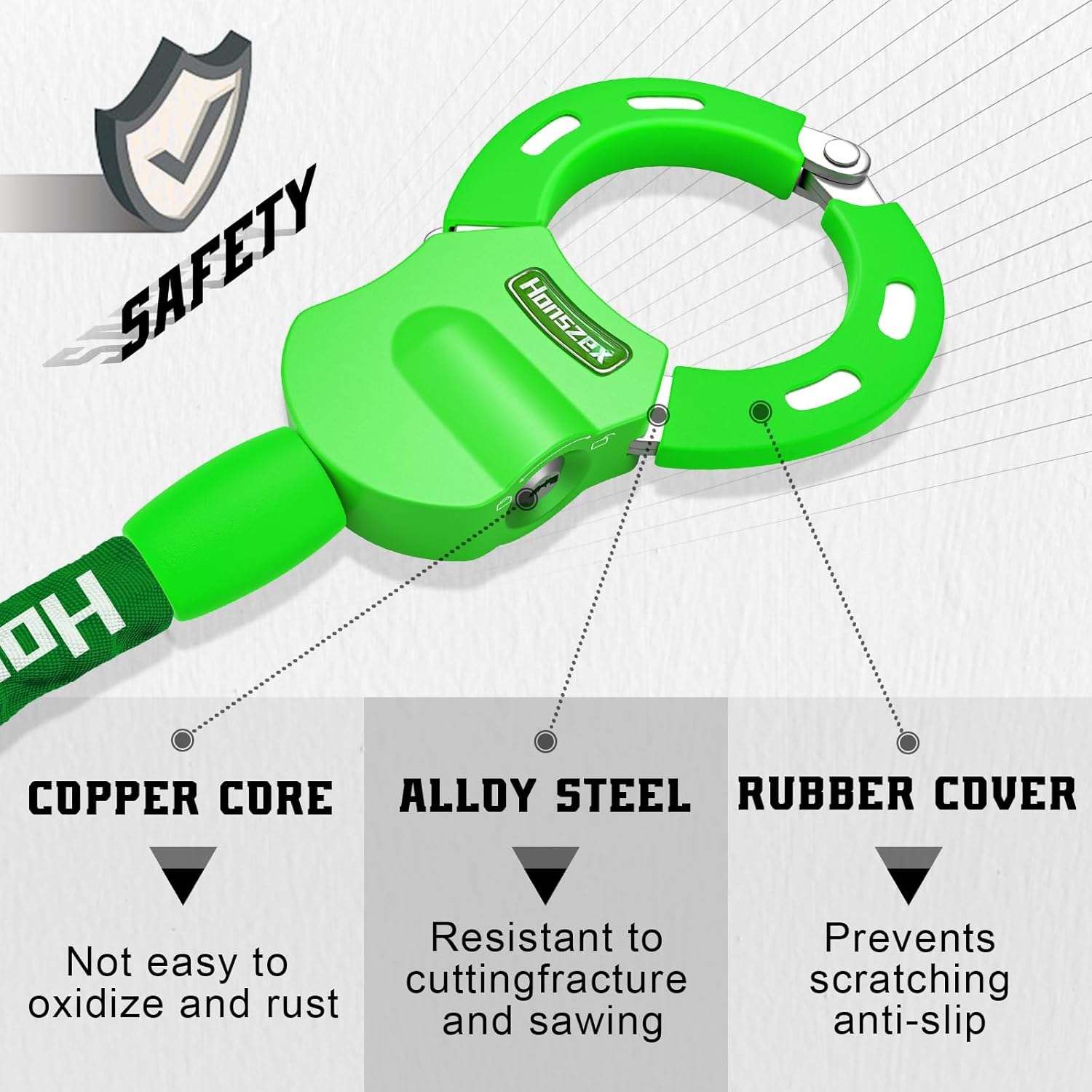 Scooter Lock, Scooter Locks Anti Theft, 36.22inch Colorful Electric Scooter Handcuff Lock, Bike Locks High Security with Key, Accessories for E Scooter, E Bike